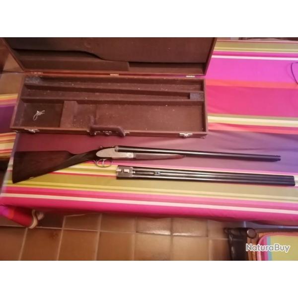 Fusil  platines juxtapos PARKEMY 12/70 avec deux jeux de canons