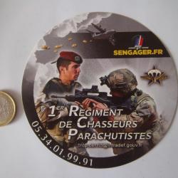 autocollant collection militaire 1er régiment de chasseurs parachutistes  Pamiers (Ariège)