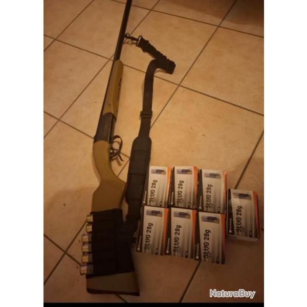 Fusil monocoup kipplauf Bakal ij18 12/70 avec ses botes de slug indestructible sans reserves