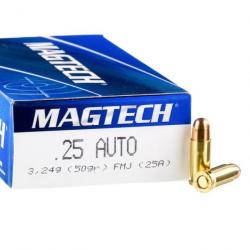 50 Cartouches MAGTECH 6.35 50G FMJ 25 AUTO