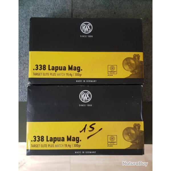 35 Munitions RWS cal 338 Lapua Mag 300 gr Target Elite Plus Match