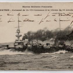 CPA -  Marine Militaire Française - Patrie - Cuirassé de 14.870 tonneaux à la vitesse de 19 -N°1166