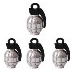 Lot de 4 bouchons de valve "Grenades" modèle 3