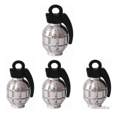Lot De 4 Bouchons De Valve "Grenades" Modèle 3 - Accessoires Divers