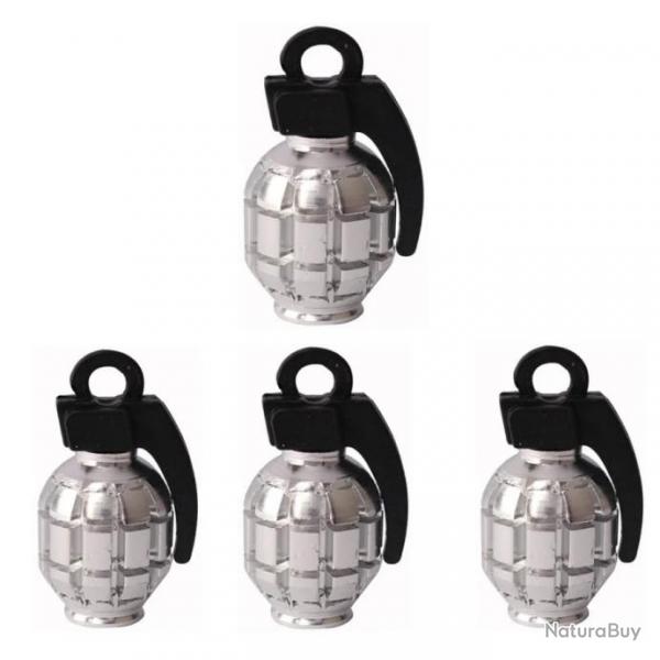 Lot de 4 bouchons de valve "Grenades" modle 3