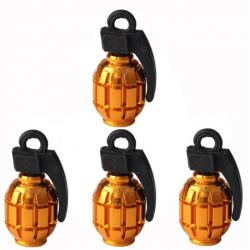 Lot de 4 bouchons de valve "Grenades" modèle 4