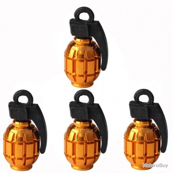 Lot de 4 bouchons de valve "Grenades" modle 4