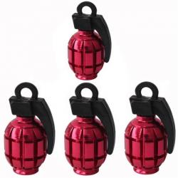 Lot de 4 bouchons de valve "Grenades" modèle 6