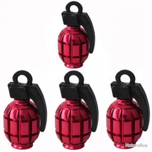 Lot de 4 bouchons de valve "Grenades" modle 6