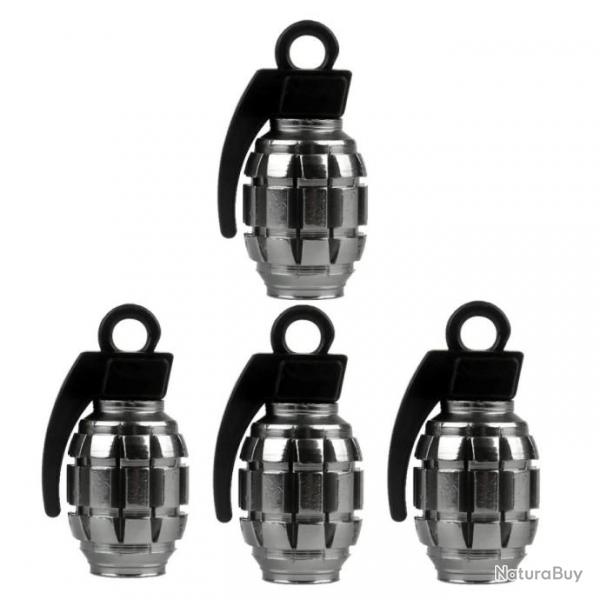 Lot de 4 bouchons de valve "Grenades" modle 8