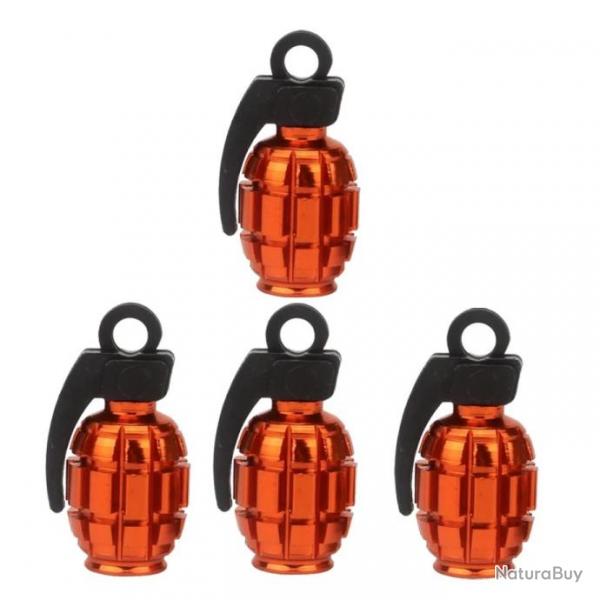 Lot de 4 bouchons de valve "Grenades" modle 10