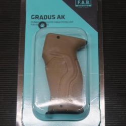 Poignée pistolet ergonomique caoutchoutée angle réduit FDE FAB Defense Gradus AK-47AK-74 REF 89/2024