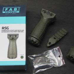 Poignée avant robuste caoutchoutée rail Picatinny latéral Olive Drab Green FAB Defse RSG REF 89/2024