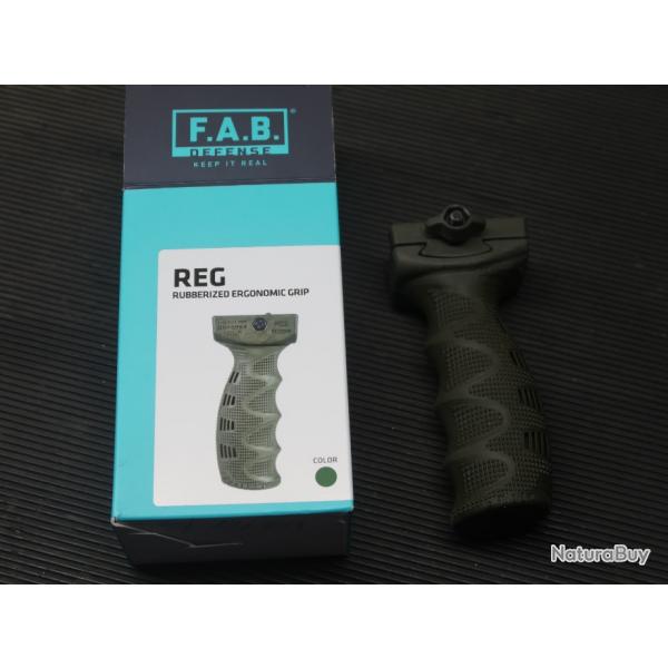 Poigne avant ergonomique FAB Defense REG pour rails Picatinny - Olive Drab Green REF 89/2024