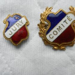 lot de 2 insignes tricolores Comité Jury