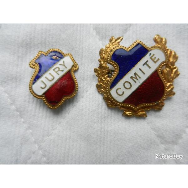 lot de 2 insignes tricolores Comit Jury