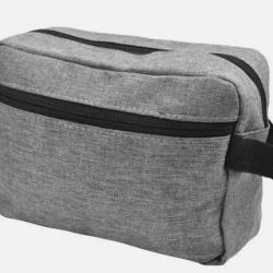 Trousse de Toilette Compacte et Imperméable - Tissu Oxford Résistant - Gris Élégant Unisexe