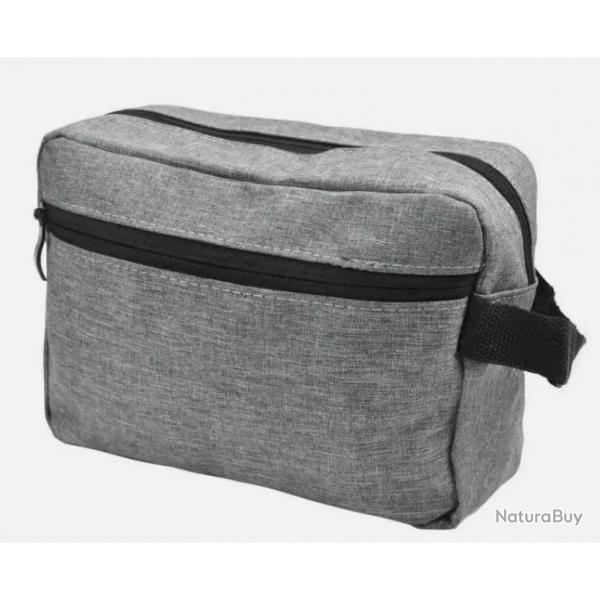 Trousse de Toilette Compacte et Impermable - Tissu Oxford Rsistant - Gris lgant Unisexe