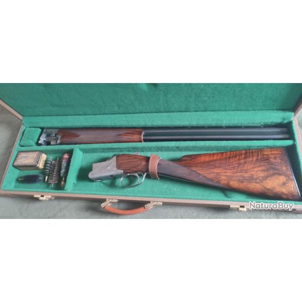 Trs beau fusil superpos Browning B25 grav et sign Vouzelaud calibre 12