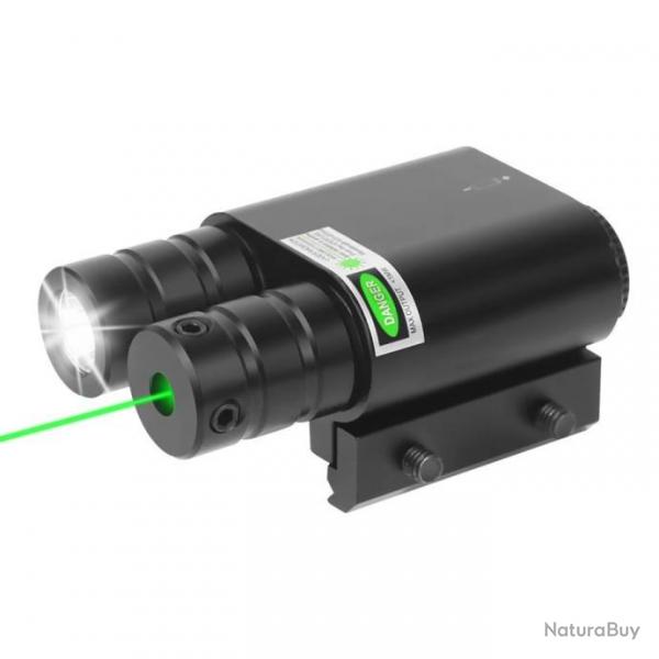 Promotion  !!! Lampe + stroboscope et point  laser vert  ( + 2 piles incluses )