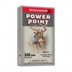 Déstockage ! - Munitions Winchester Power Point 180gr 11.7g - Cal. 308 Win x2 boites