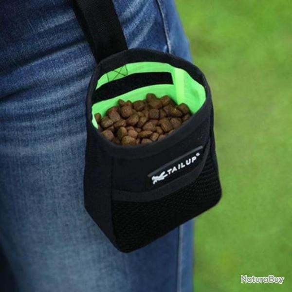 Sac de rcompense portable friandises chien NOIR - Poche d'entranement - Dressage et agilit