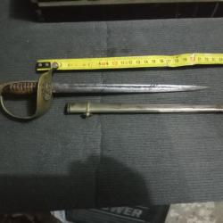 Sabre brésilien officier 19 ème Brésil rare.