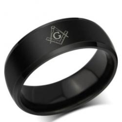 Bague Maçonnique Noire Taille France 67 / Taille US 12