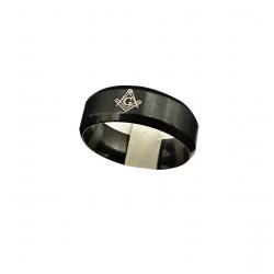Bague Maçonnique Noire Taille France 67 / Taille US 12
