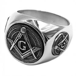 Bague Maçonnique Équerre et Compas Taille France 59 / Taille US 9
