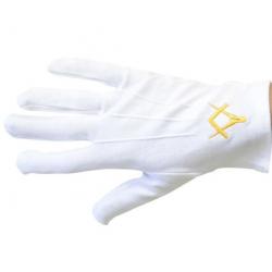 Gants Blancs Brodés franc maçon Taille 11