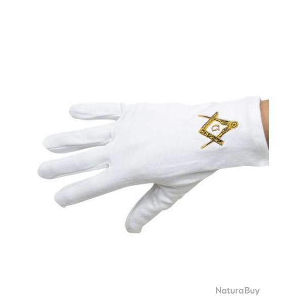 Gants Blancs Brods Taille 10