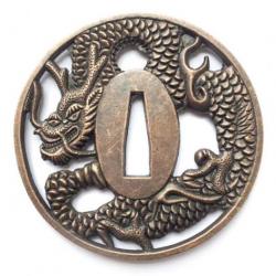 Tsuba Dragon volant