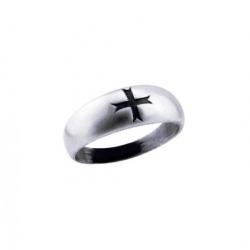 Bague argent croix templière noire taille 75