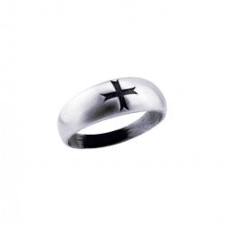 Bague argent croix Templière noire taille 72
