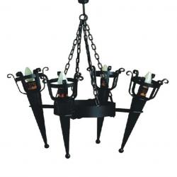Lustres avec torches médiévales Lustre 6 Ampoules