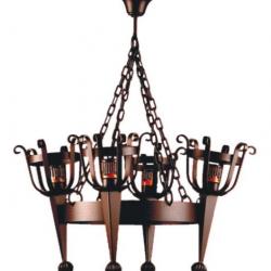 Lustre medieval fer forgé Lustre 8 Ampoules