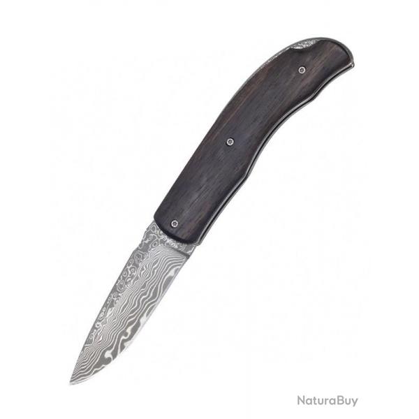 Couteau pliant damas manche en bois