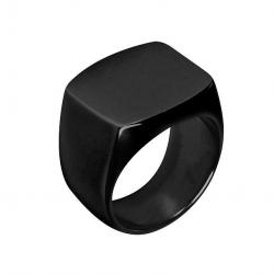 Chevalière acier inox  noir à personnaliser taille 61