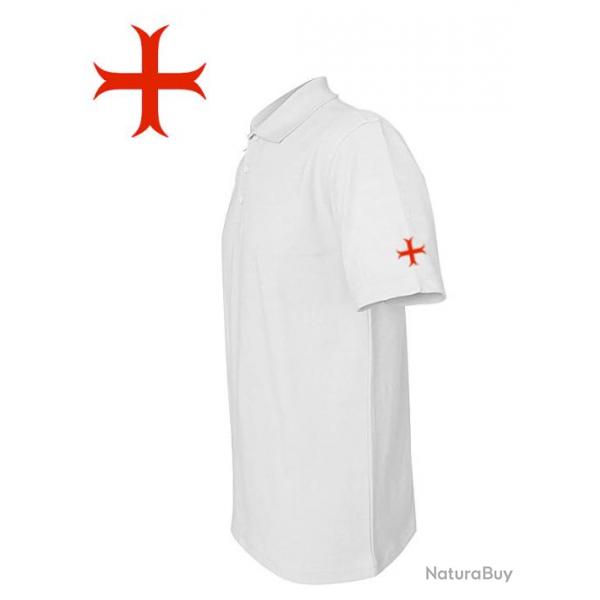 Polo blanc templier croix des templiers