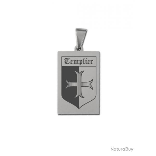 Pendentif en inox  Blason templier 