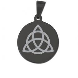 Médaille ronde noire « Triquetra »