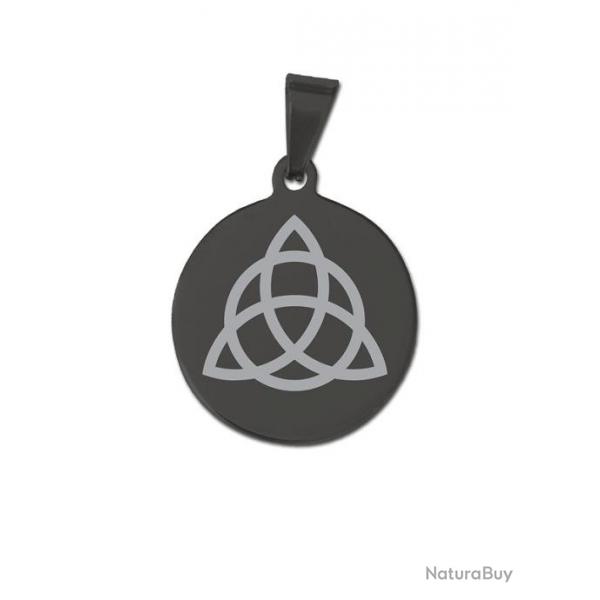 Mdaille ronde noire  Triquetra 