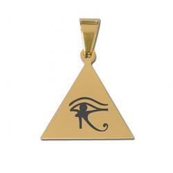 Pendentif Triangle doré avec oeil d'Horus