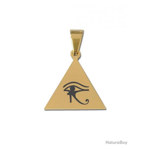 Pendentif Triangle dor avec oeil d'Horus