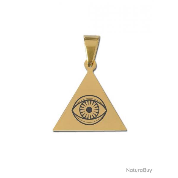 Pendentif Triangle dor avec oeil