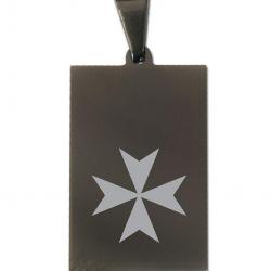 Pendentif noir « Croix des hospitaliers »