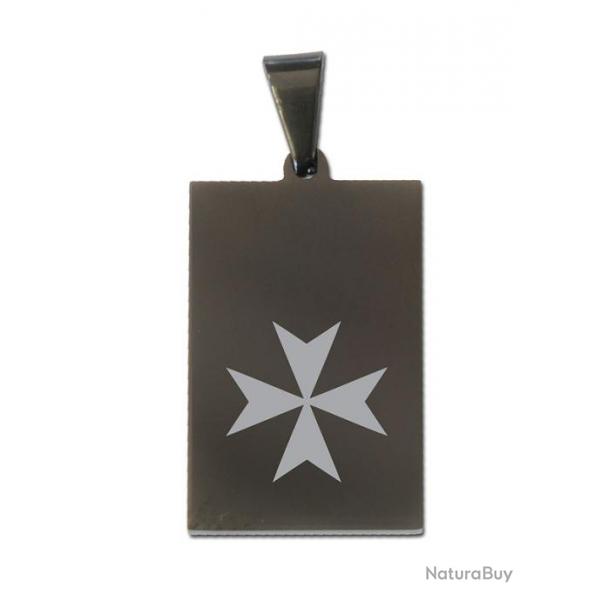 Pendentif noir  Croix des hospitaliers 