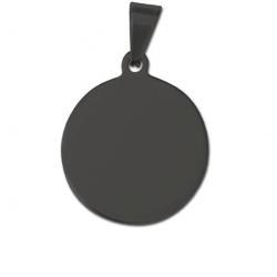 Médaille ronde noire en inox (à personnaliser)