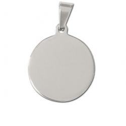 Médaille ronde argentée en inox (à personnaliser)